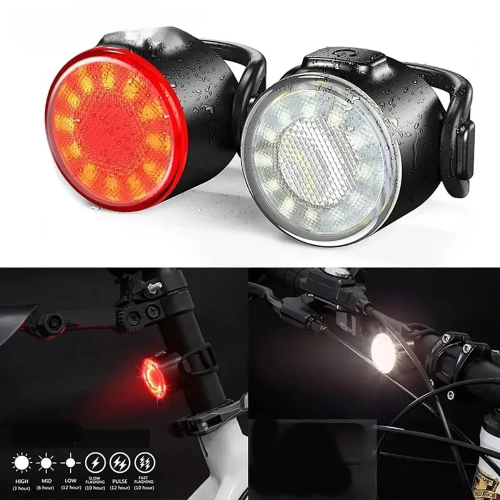 1PC Rechargeable Bike Light Mini Night Safety Warning Taillight Front Rear Bicycle Lamp LED Riding Taillight Bicycle Light New