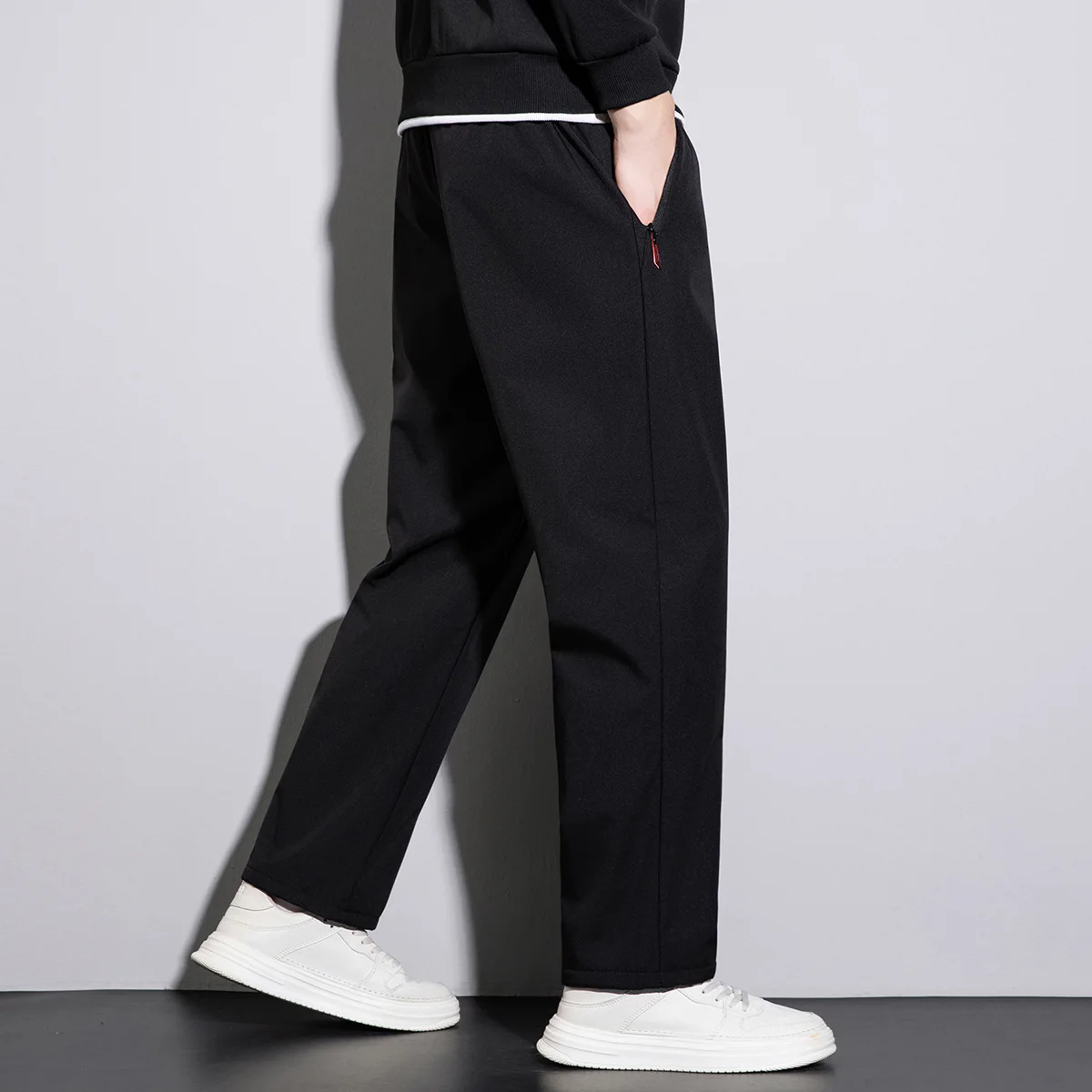Men's Winter Pants Male Stretch Warm Sweatpants Thermal Thick Fleece Trousers Men Windproof Cashmere Pants Men Lamb Wool Joggers