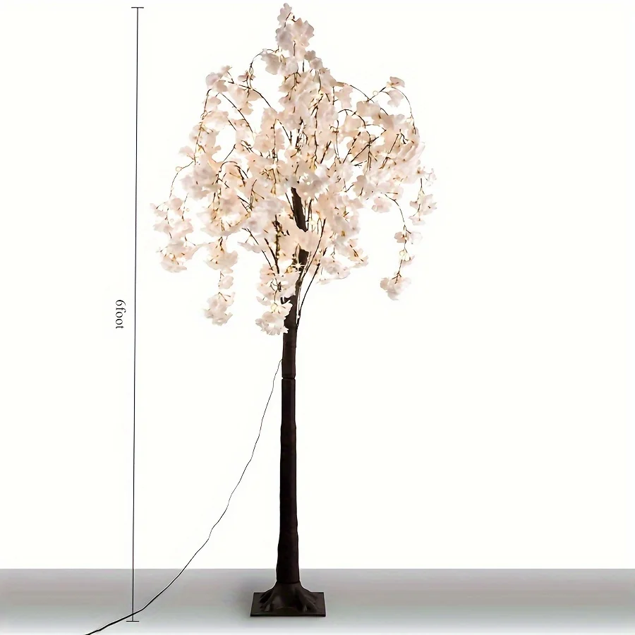 Cherry Blossom Tree Light, 6ft Lighted Trees for Decoration Inside, 450 LED Lights Cherry Blossom Tree Artificial Warm Light