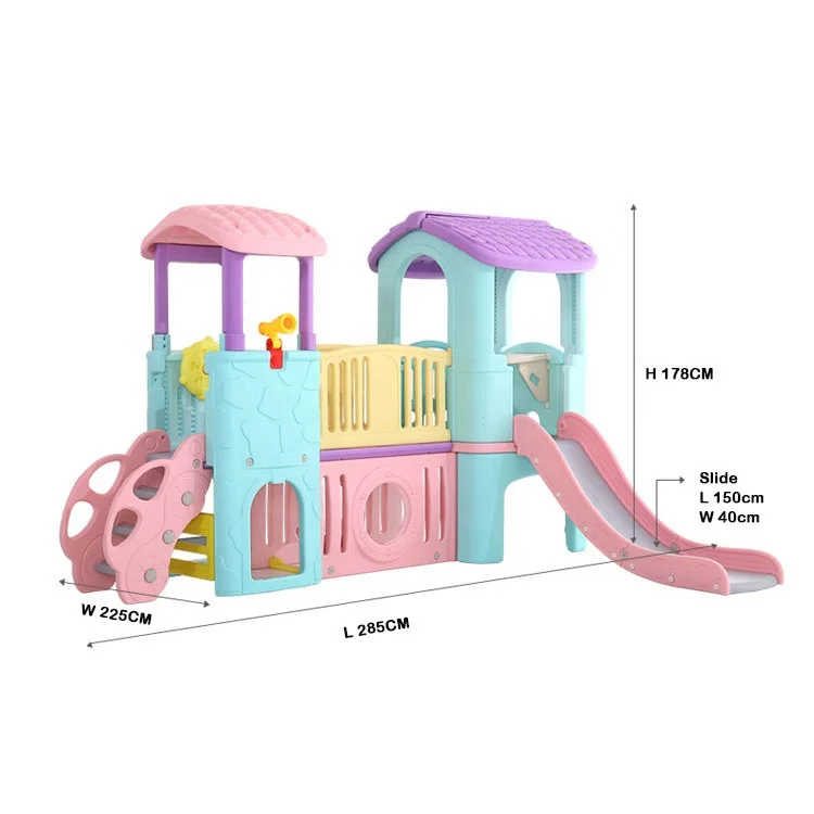 Combinazione familiare in plastica scivolo per parco giochi per bambini al coperto per bambini