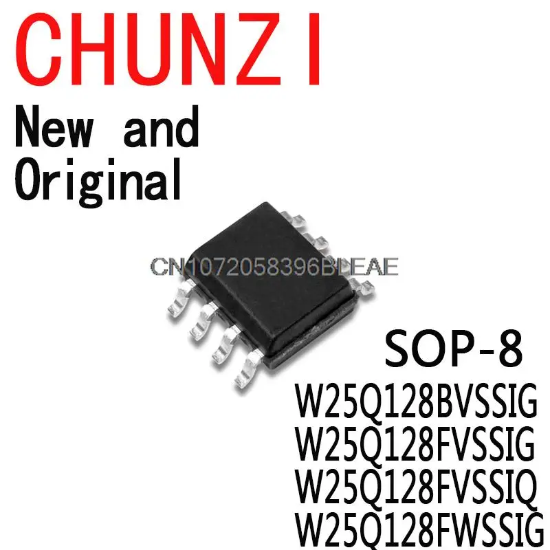 5PCS New and Original SOP-8 IC Chip W25Q128FVSG W25Q128 W25Q128BVSSIG W25Q128FVSSIG W25Q128FVSSIQ W25Q128FWSSIG