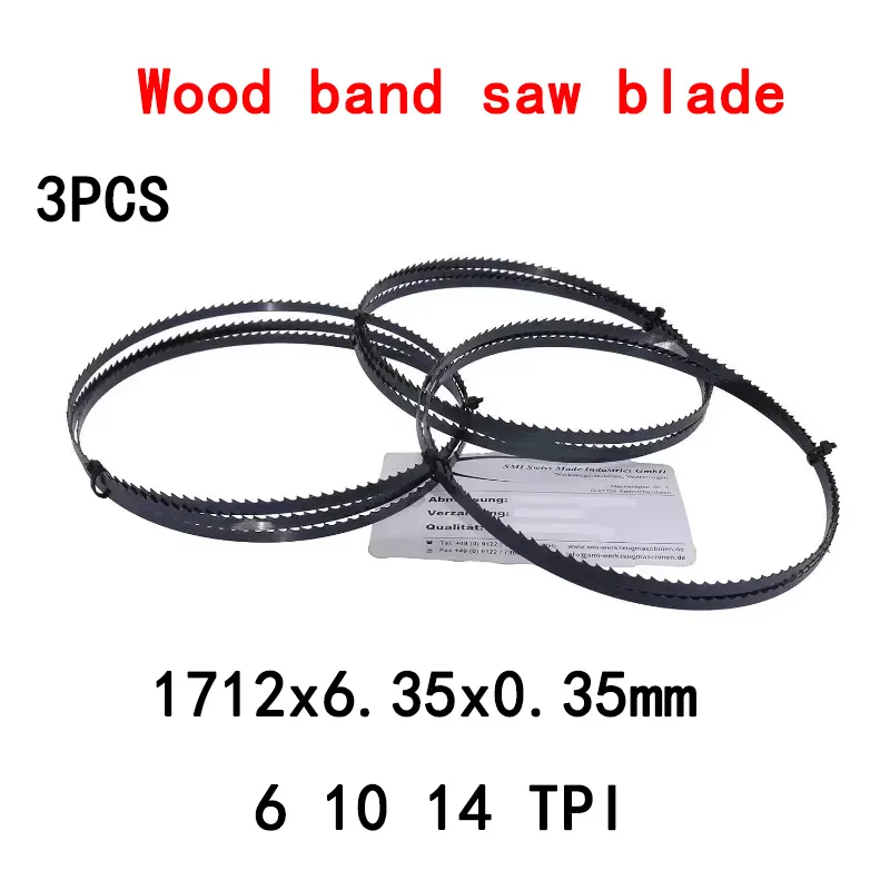 

3PCS SK5 band saw blades 1712 6.35 0.35 mm 6T TPI for wood suit for Metabo BAS 260 Swift Elektra Beckum BAS 250 G Einhell