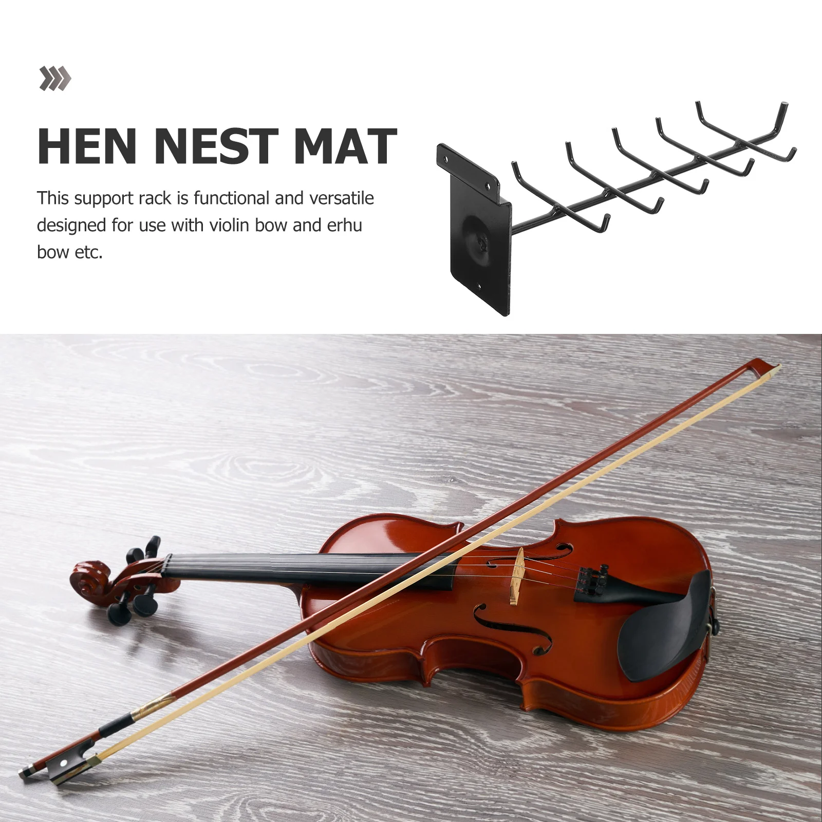 

Violin Bow Hanger Iron Durable Crack Resistant Wall Mount Rack for Erhu Bow Holder String Instrument Accessories