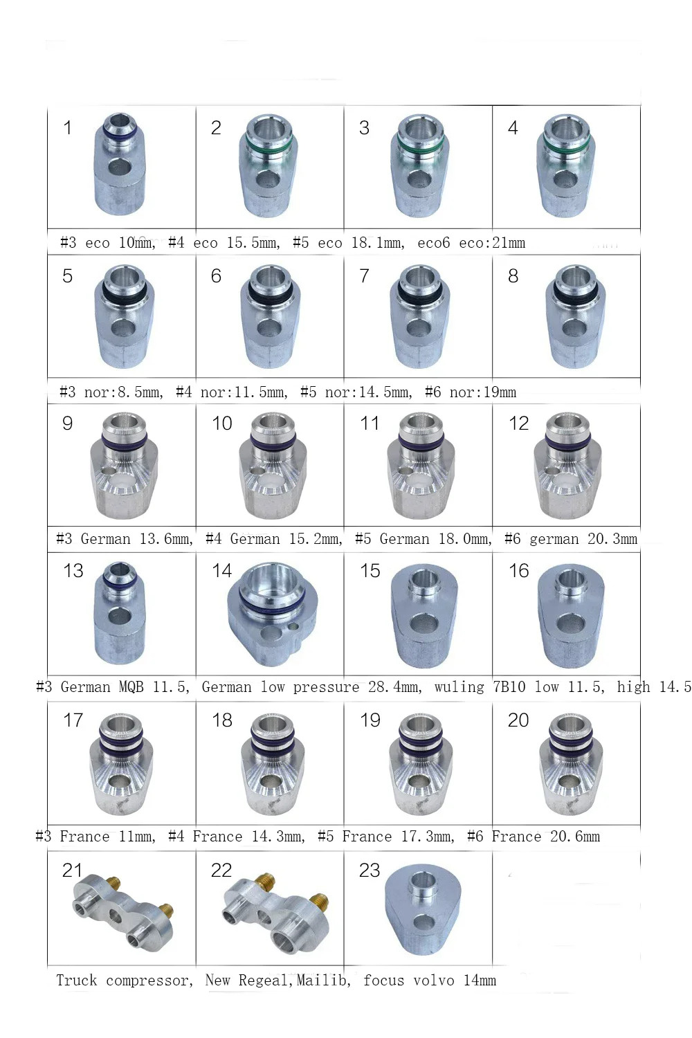 Automobile Air Conditioning Leak Plug Plugging Condenser Air Conditioner Compressor Air-conditioning Pump Connector 23pcs/lot