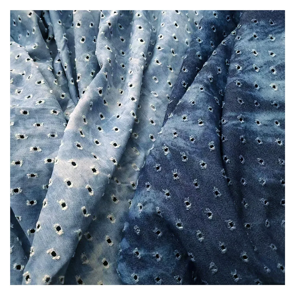 

Винтажная стираная ткань с принтом тай-дай, хлопковая джинсовая ткань с мягкими отверстиями, повседневная джинсовая одежда в стиле индиго, панк, куртка, жилеты, швейная ткань