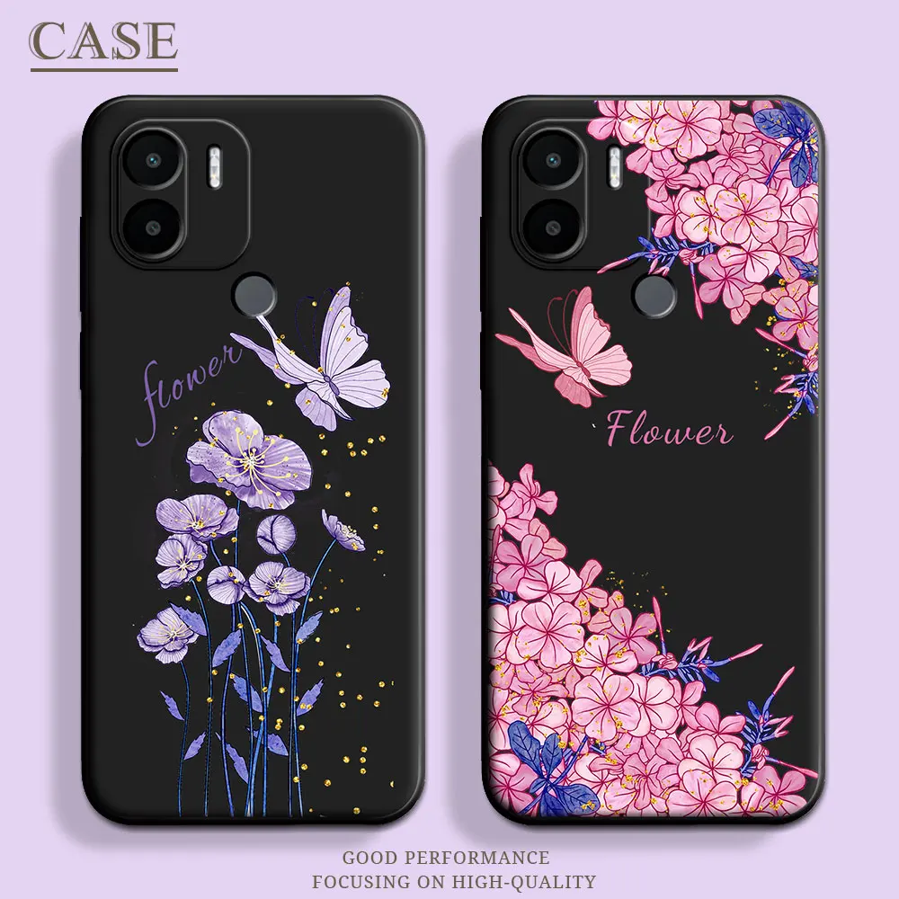 For Redmi A1 Plus A2 Plus Case Butterfly Soft Silicone Couple Stars TPU Phone Case For Xiaomi Redmi A1+ A 2+ Floral Back Cover