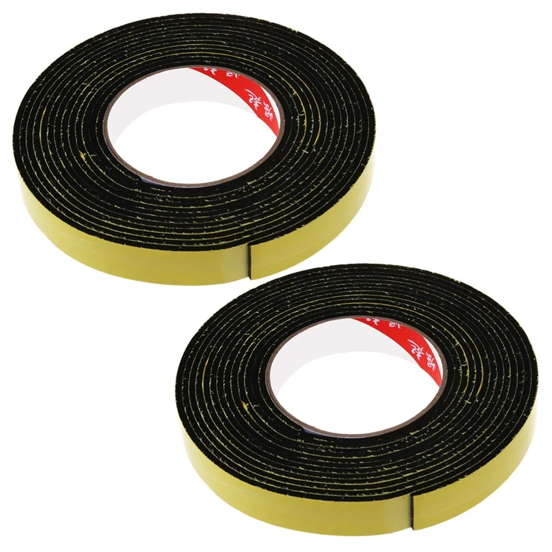 2X 5M Black Single Sided Self Adhesive Foam Tape Closed Cell 20Mm Wide X 3Mm Thick