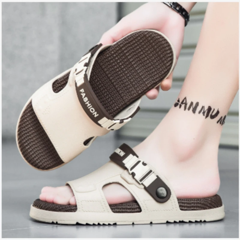 

Men's summer slippers with soft soles and a sense of stepping on poop for outdoor wear