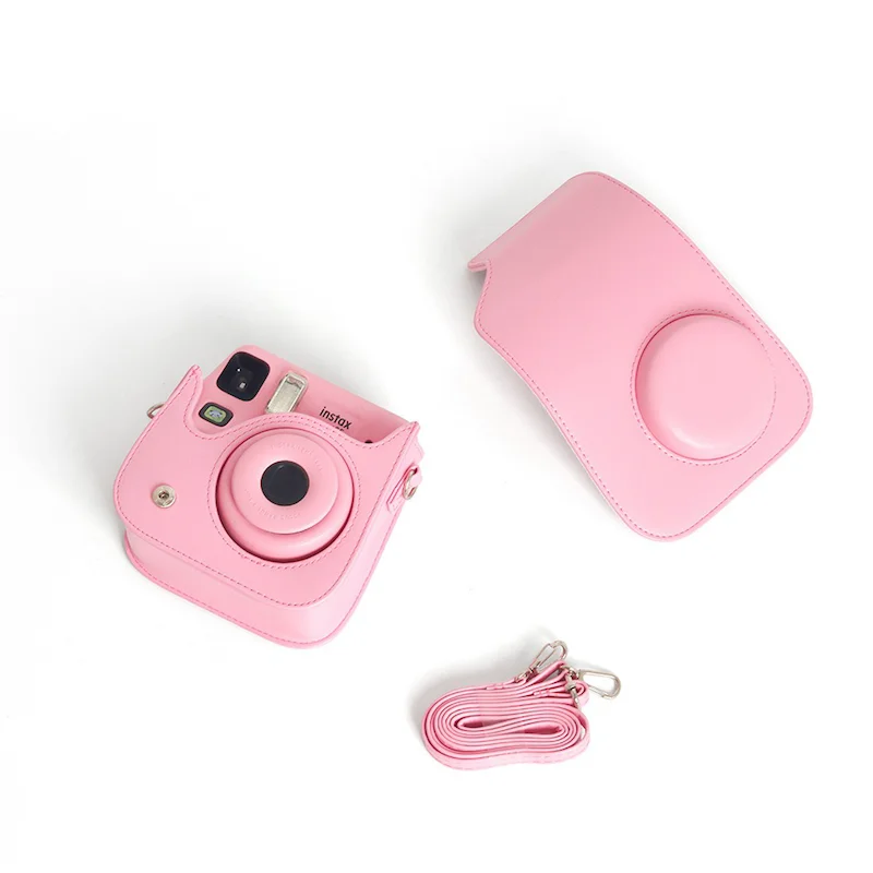 Instax Mini SE PU Leather Camera Case Soft Protective Case with Strap CAA63