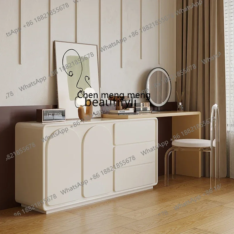 

cn8350 LHY zq Dresser Solid Wood Bedroom Dresser Modern Small Desk Makeup Table Integrated Locker
