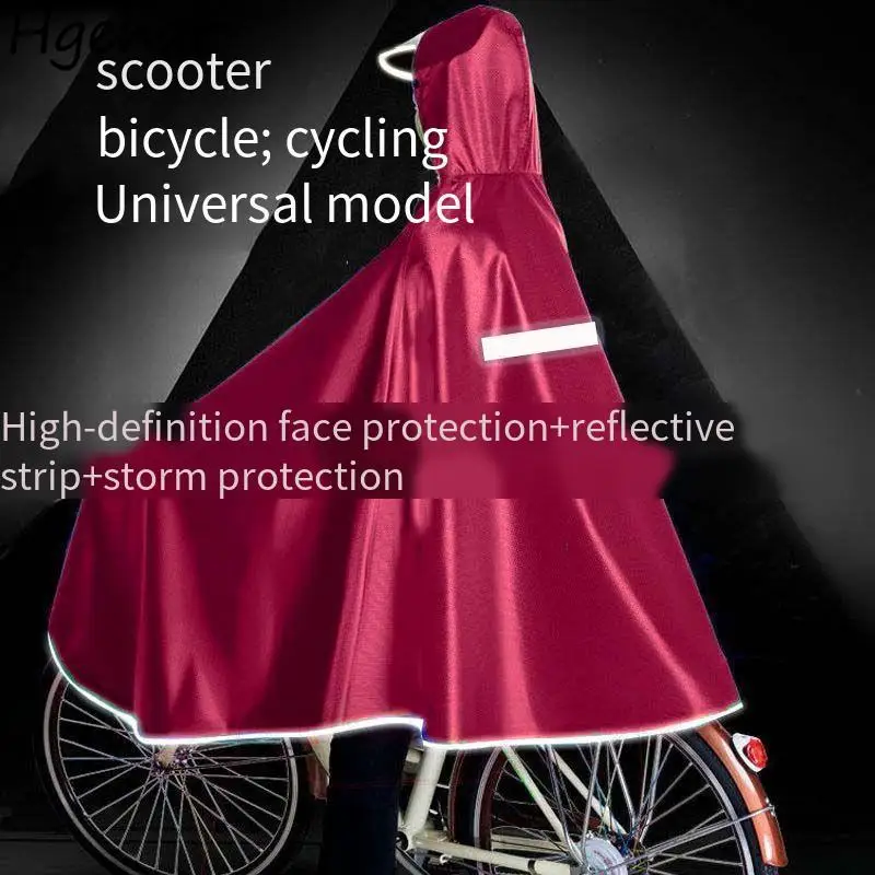 Cycling Raincoats Thicker Hooded Water-proof Wind-proof Long Poncho Universal Rain Cape Protective Bicycle Safe Scooter Cover