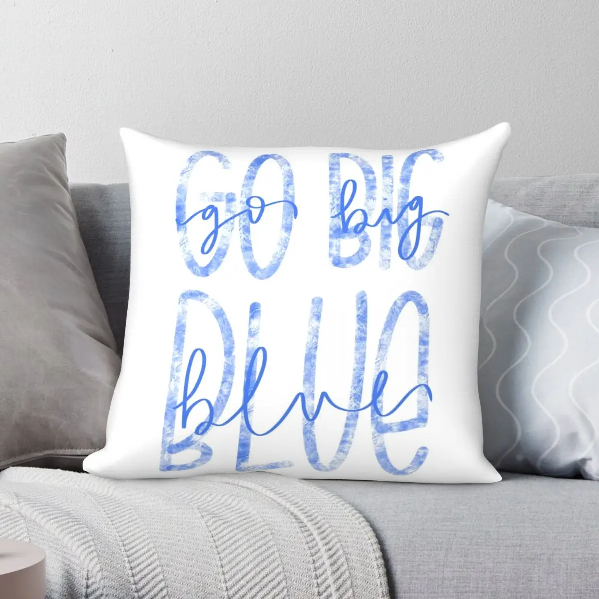 Go Big Blue University Of Kentucky Square Pillowcase Polyester Linen Velvet Pattern Zip Decor Home Cushion Cover