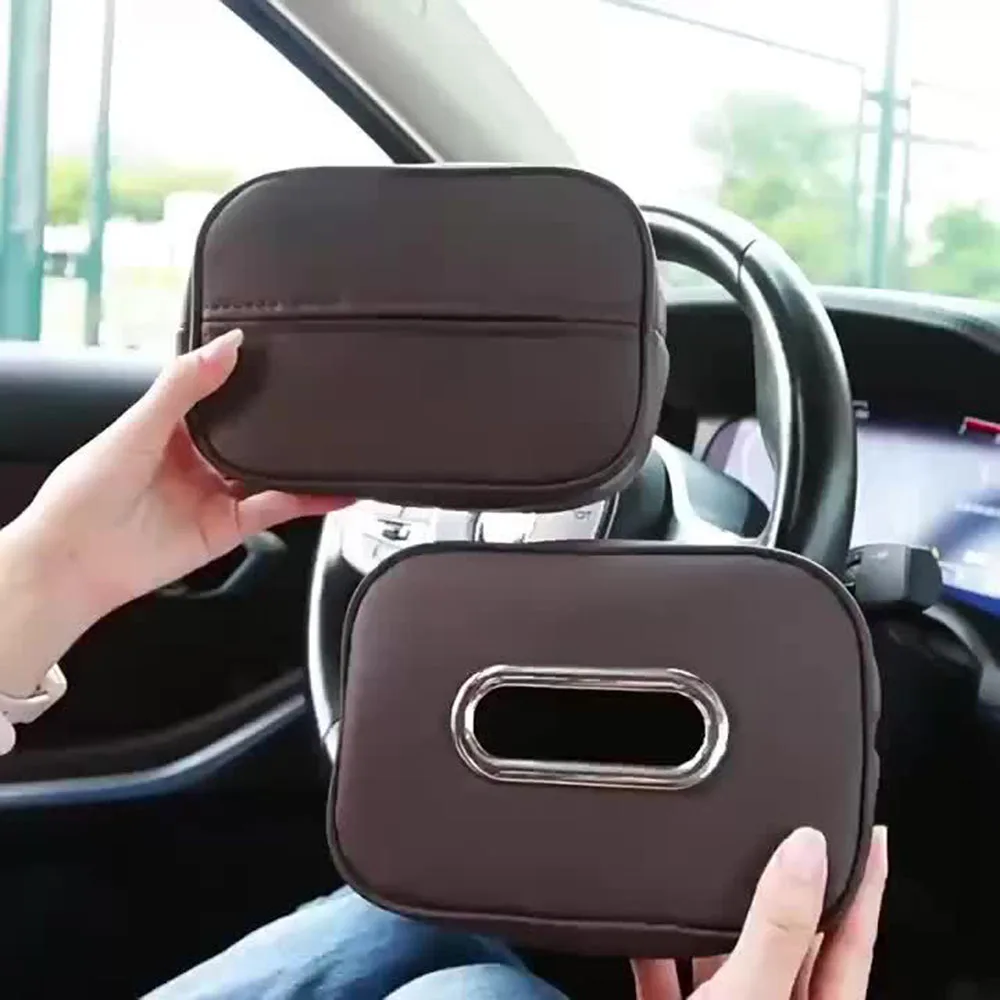1Pc Car Tissue Box Storage Box, Car-Mounted Hanging Tissue Box, Car Seat Back Tissue Box, Car Interior Storage S003754