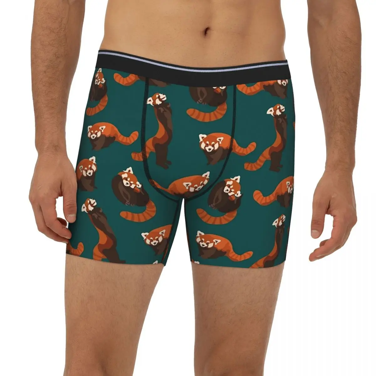 

Длинные трусы-боксеры с рисунком красной панды 1, короткие мужские трусы, удобное нижнее белье для мужчин, подарок бойфренду