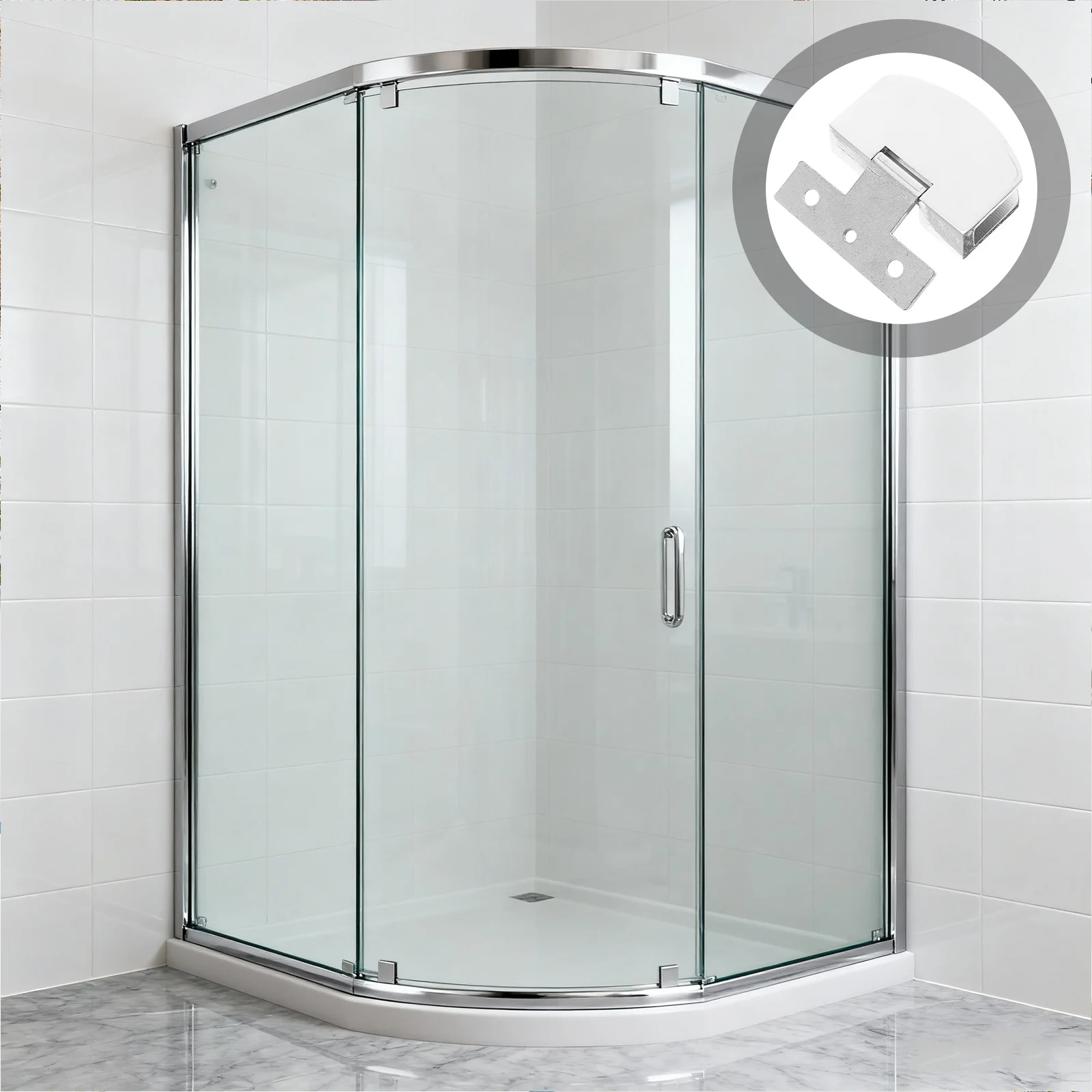 

2pcs Glass Door Hinge Heavy Duty Stainless Steel Pivot For Frameless Shower Cabinet Wine Display Doors Bathroom Hardware