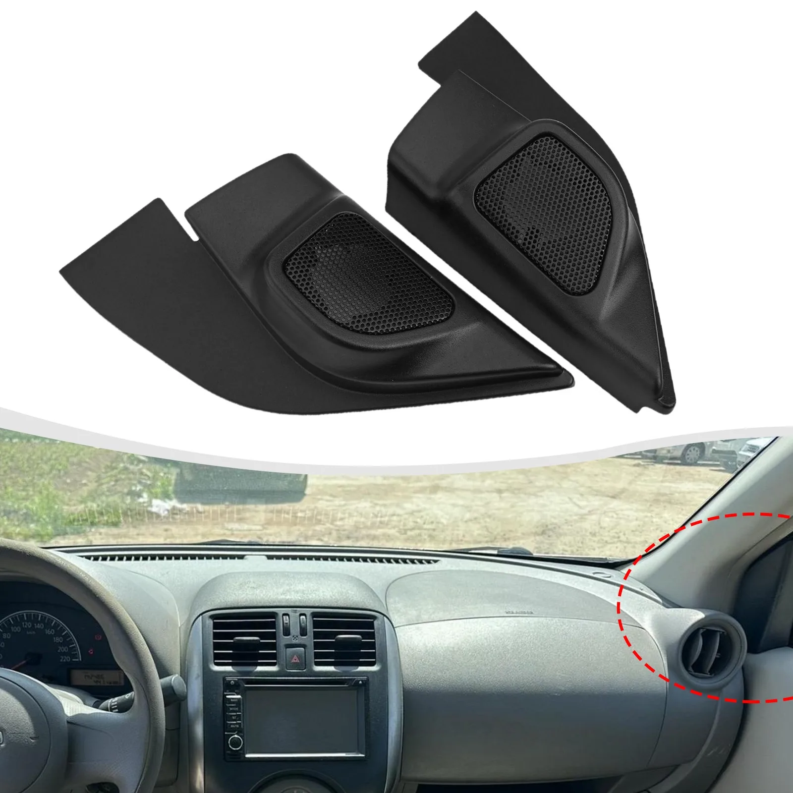 2x Door Triangle Audio Speaker Cover A-pillar Speaker Cover Mounts For Nissan Sunny 10-19 Sunshine Triangle Plate Tweeter Seat