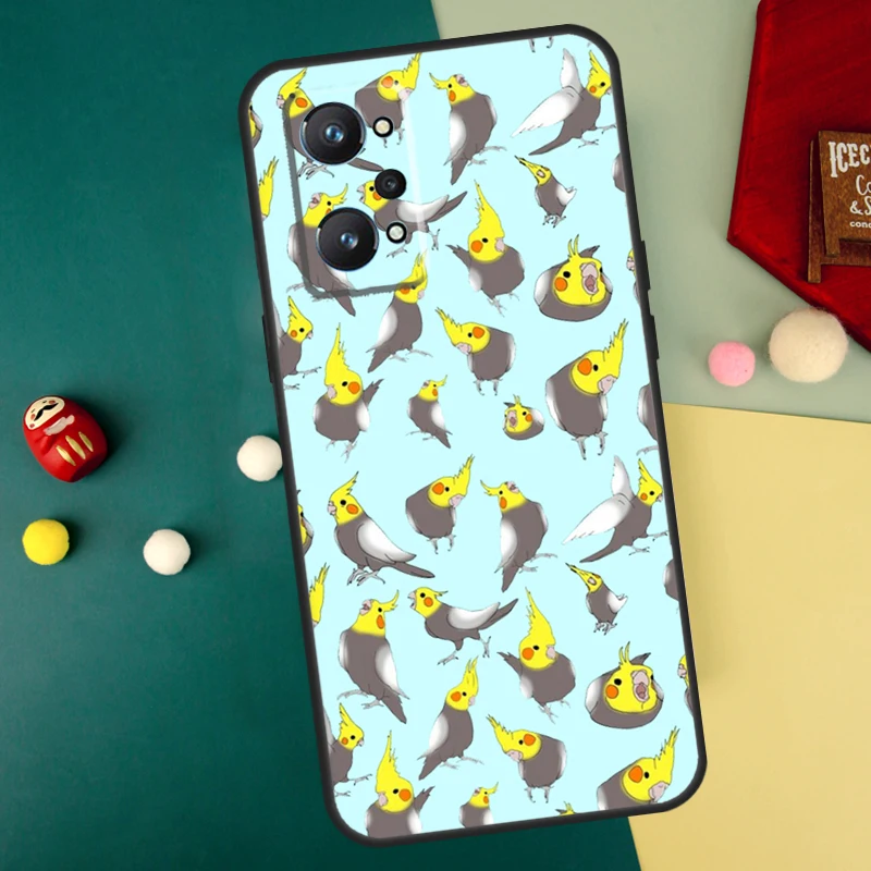 Cartoon Cockatiel Collage For Realme 12 11 Pro Plus 9 10 GT5 GT3 GT Neo5 C35 C31 C30 C33 C51 C53 C55 C25s C21Y Case