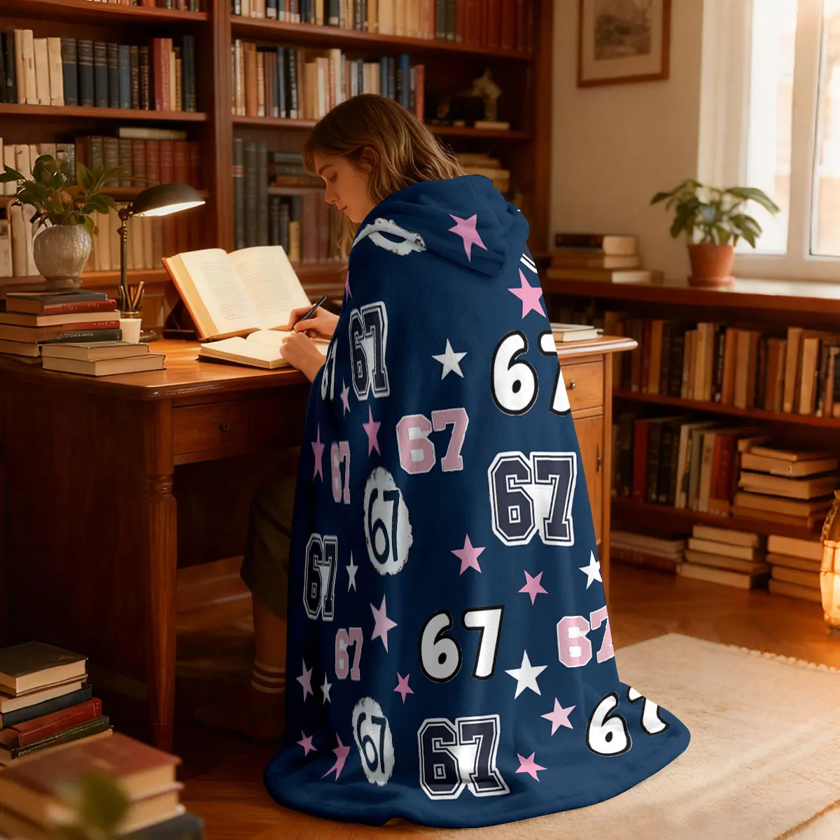 1 шт., фланелевое одеяло с капюшоном и шестью семи элементами, носимое одеяло-накидка, мягкое и теплое, одеяло разных размеров для сна и отдыха