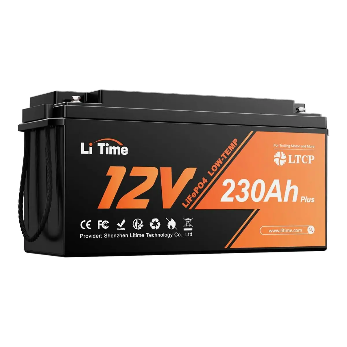 Batería de Ciclo Profundo LiTime LiFePO4 12V 230Ah Plus con Protección de Baja Temperatura - BMS de 200A, Apta para Sistemas Solares, Autocaravanas, Embarcaciones y Uso Doméstico