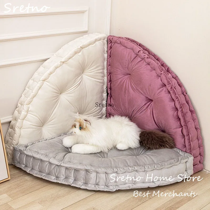 

SRETNO 2026 New Right-angle Fan-shaped Thickened Cushion Tatami Flooring Cushion Home Use Bay Window Futon, Cat Pet Sleeping Pad