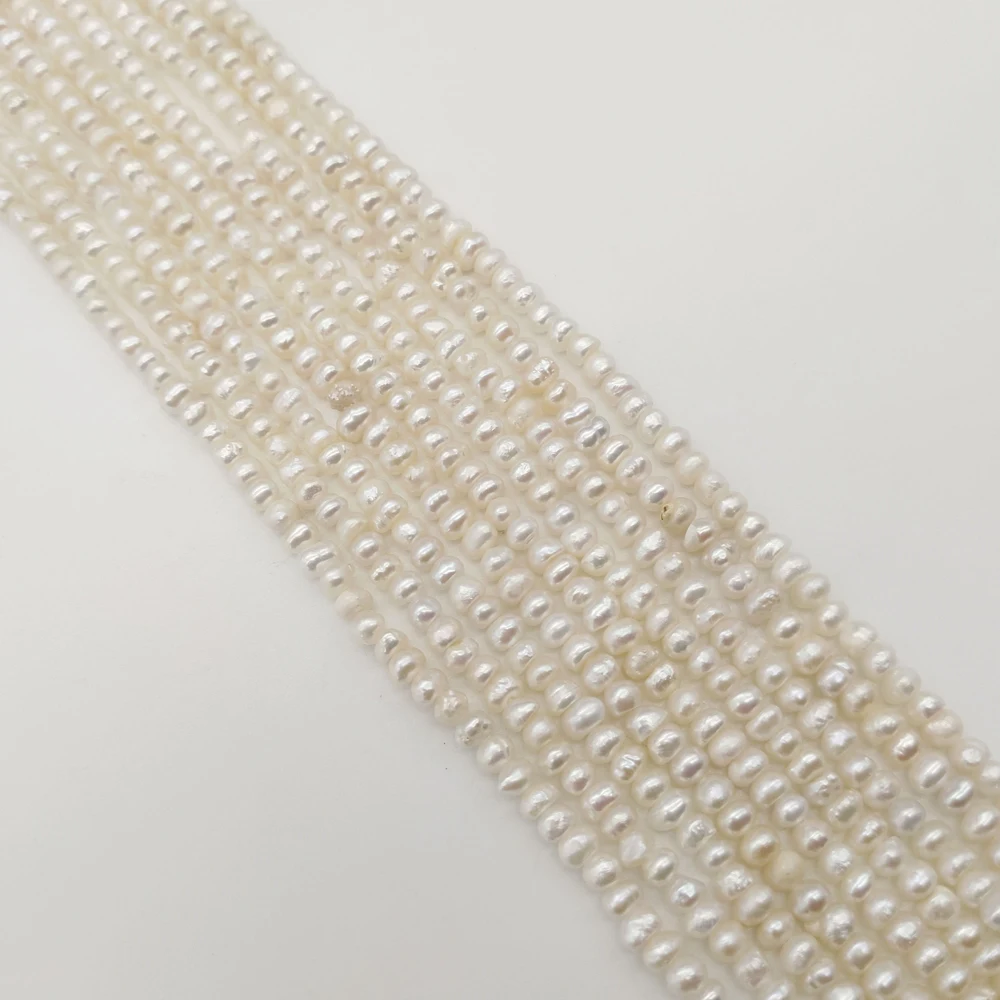 

3-4mm Cultured Pearls 100% Natural Freshwater Pearls Flat Pearls Charming Men's and Women's Jewelry DIY Necklace Accessories