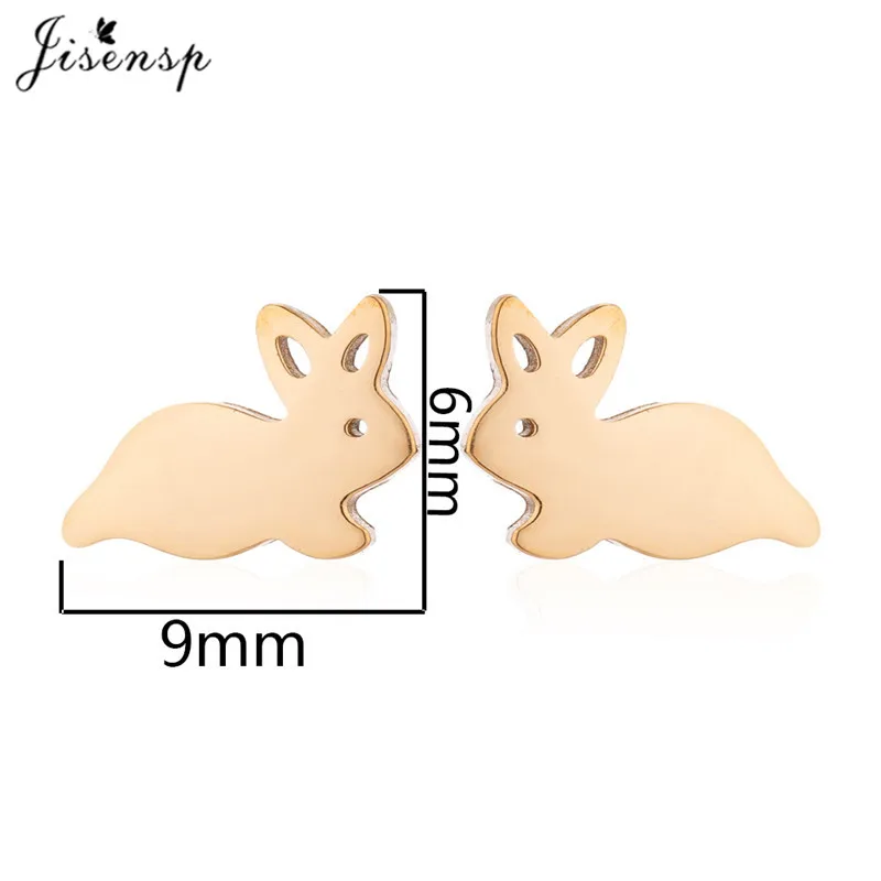 Cute Stainless Steel Rabbit Horse Earrings for Women Lovely Animal Ear Jewelry Girls Christmas Deer Earring Gifts Accessories