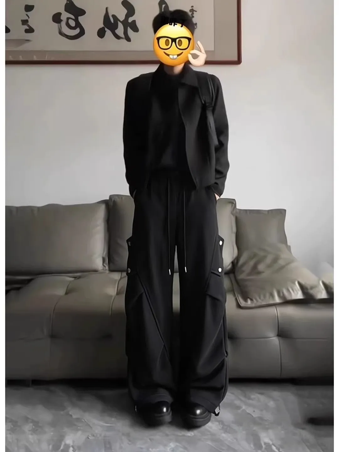 

Bla Folded Paratrooper Workwear Pants Men's Spring Autumn Drape Wide Leg Knife ape American Casual Sports Sweatpants