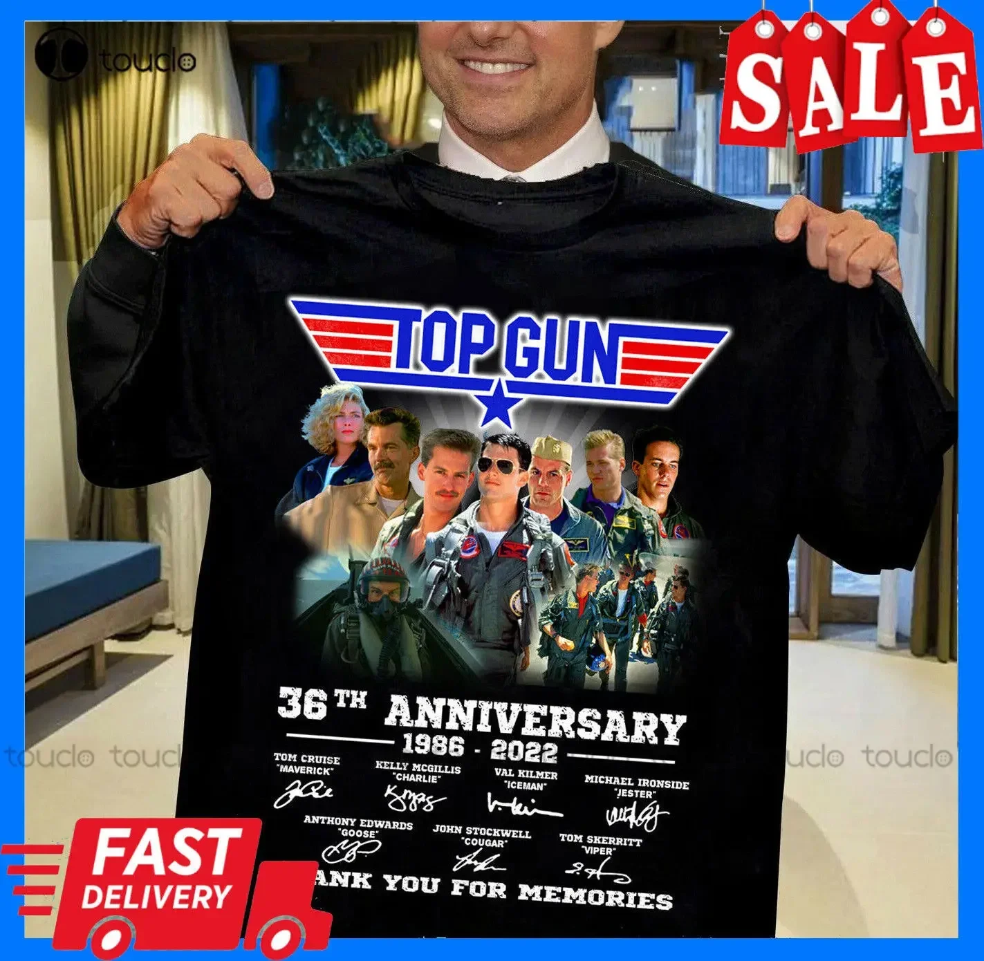 T0P Gun 36 Years Of 1986 2022 Thank You For The Memories Signature Shirt Funny Graphic T-Shirts Xs-5Xl Streetwear All Seasons