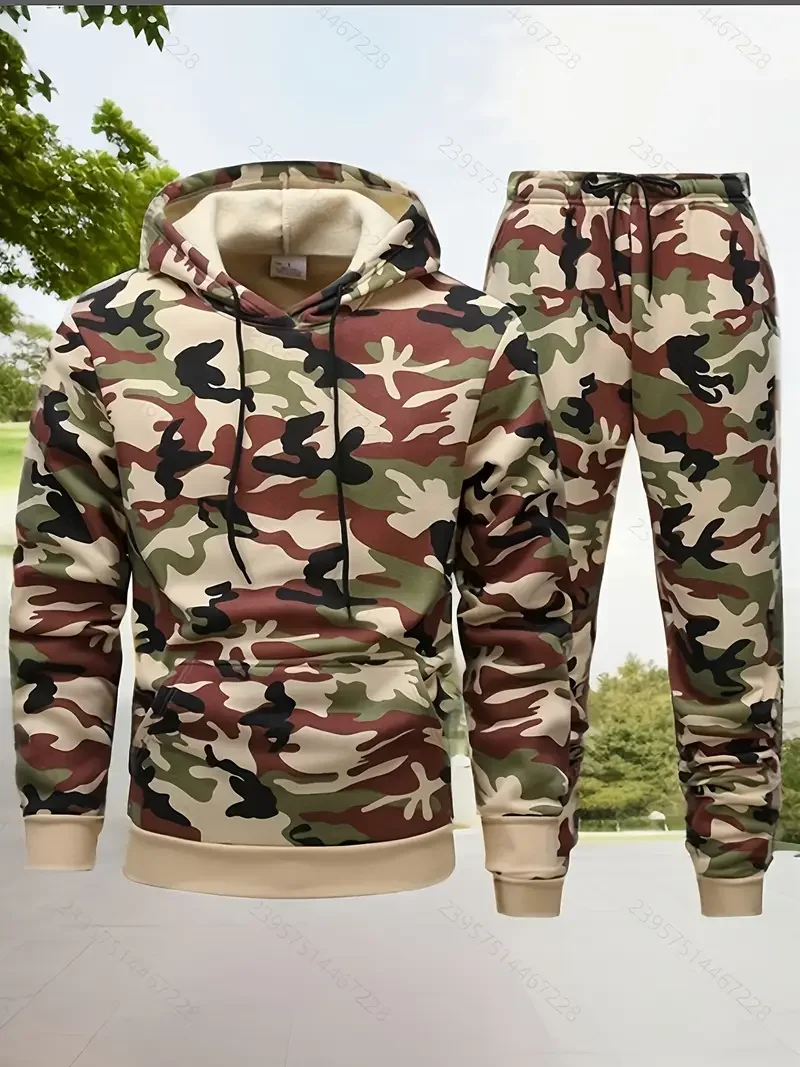 

Camouflage Set Men's Autumn And Winter Trendy Camouflage Suitable For Hiking Camping Fishing Hunting And Running Outdoor Suits