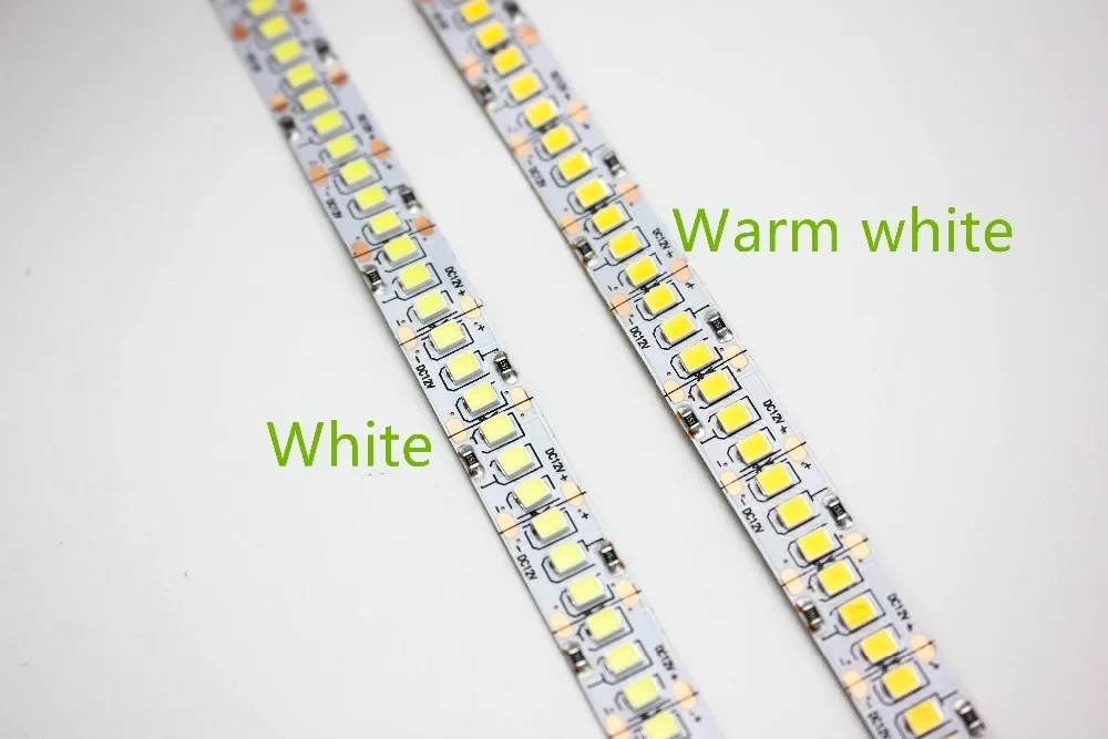 1m 2m 3m 4m 5 m/partia 10mm PCB 2835 SMD 1200 taśma LED DC12V ip20 niewodoodporny elastyczne światło 240 diod/m, biały ciepły biały