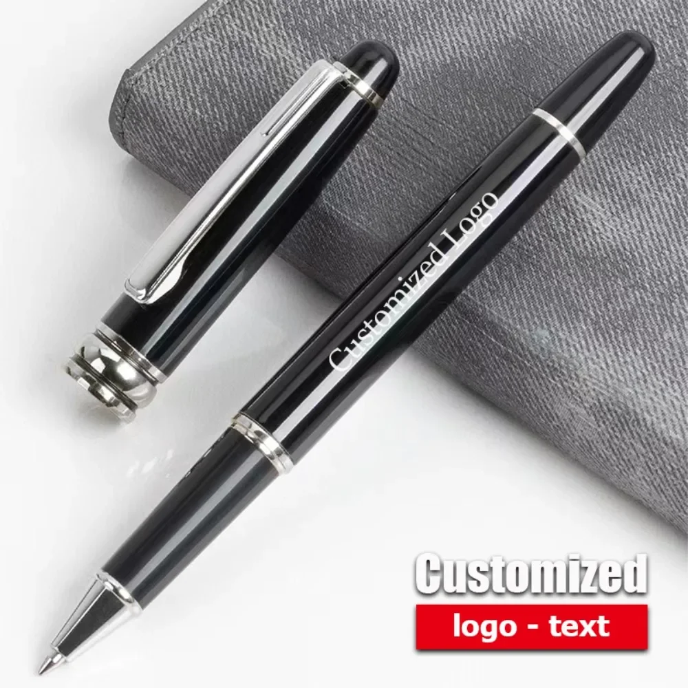 1pcs Luxury Metal Signature Pens Customized Logo Name Wholesale Black Gold Silver Business Office Gift Ballpoint Pen Stationery