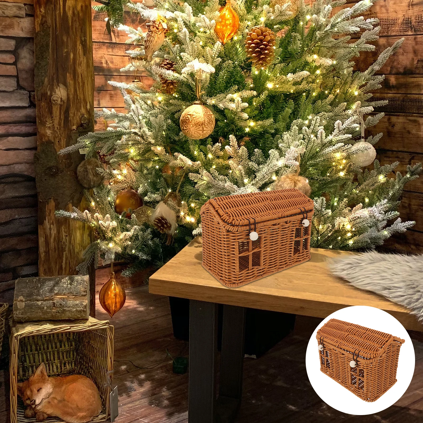 

Christmas Candy Basket Sugar Container Household Light Brown Plastic for Flowers Bridesmaid