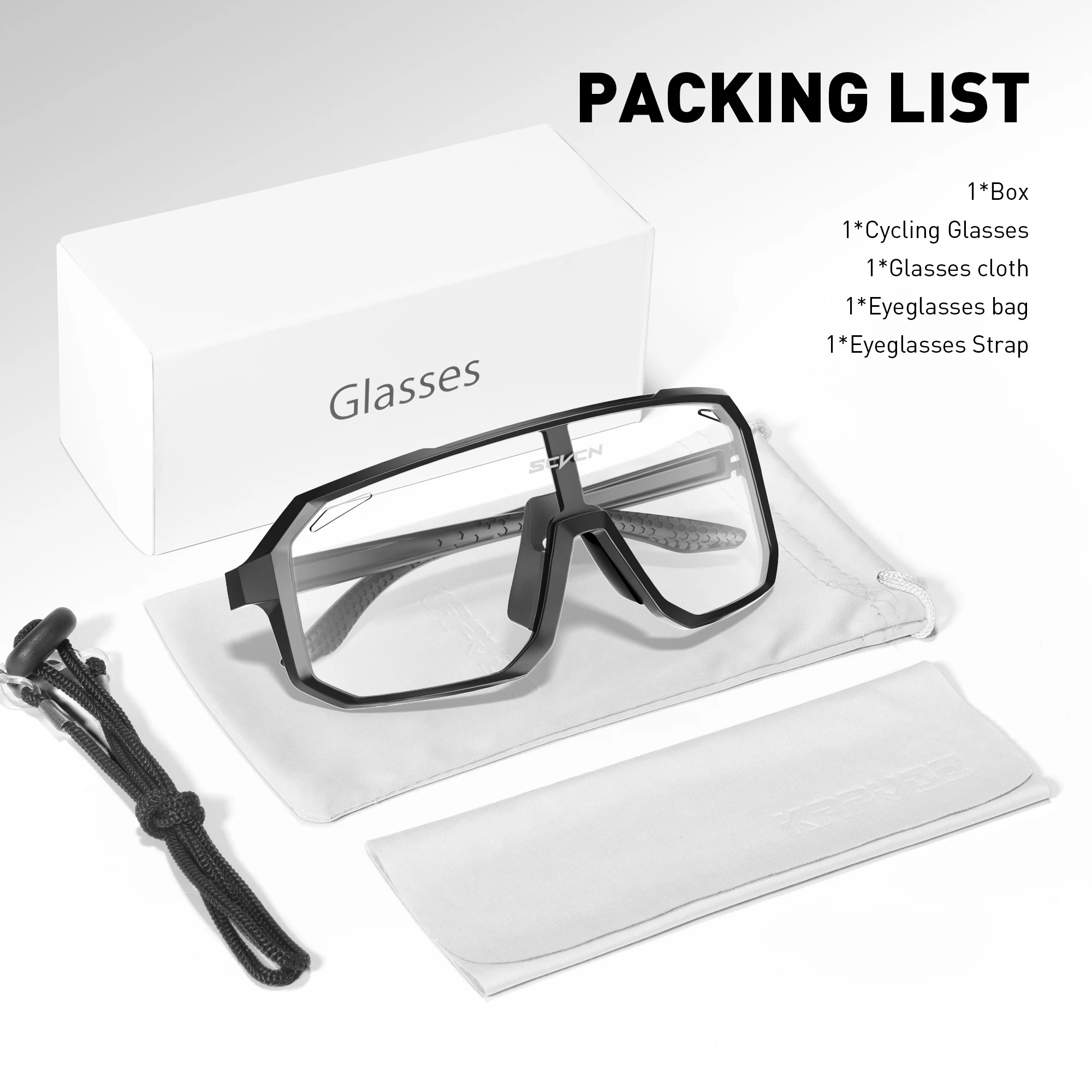 SCVCN في الهواء الطلق نظارات ركوب الدراجات الضوئية دراجة نظارات شمسية رياضية واضحة MTB BMX الرجال النساء تشغيل القيادة