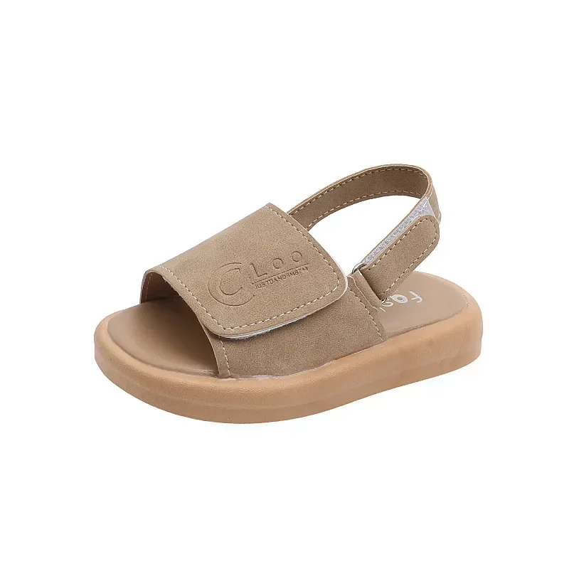 

Summer Children's Sandals Open Toed Velcro Strap Beach Shoes Boys Girls Soft Soled Casual Trendy Student Shoes for Children