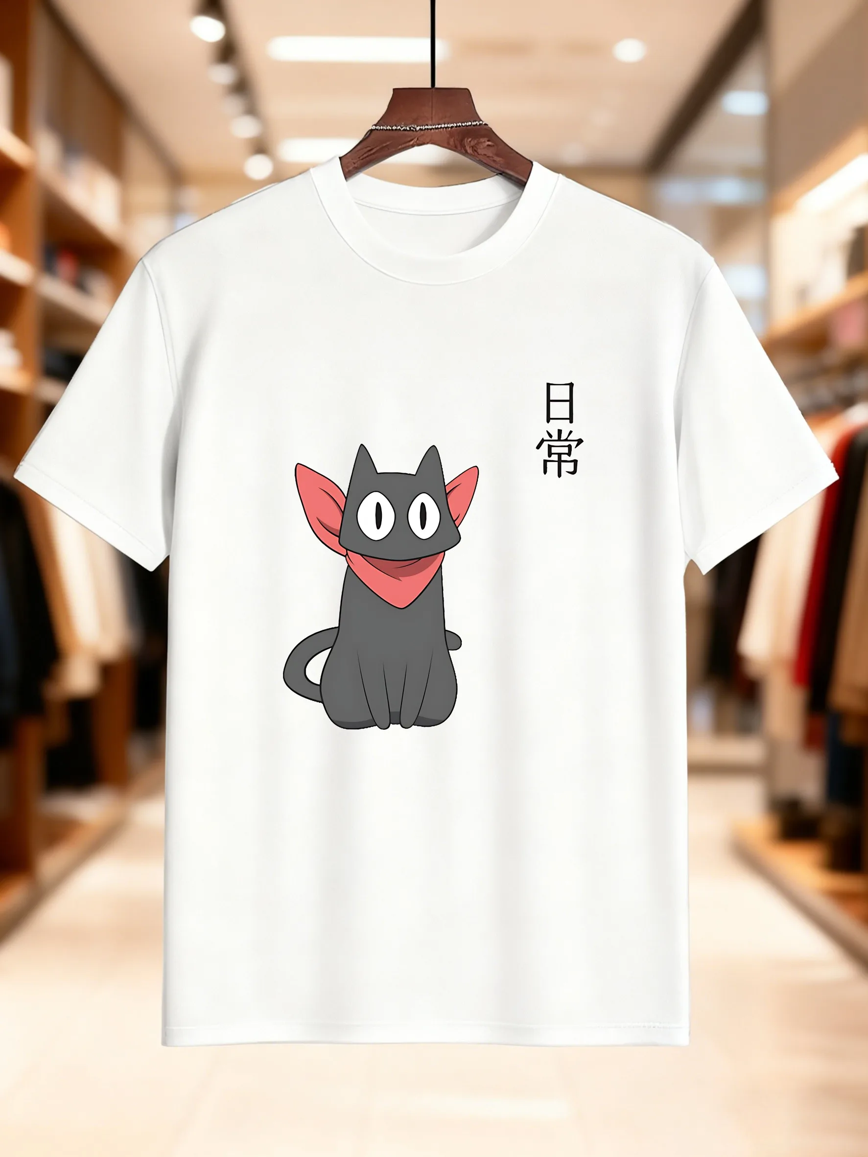 جديد وصول أزياء القط باندانا طباعة الرجال القطن تي شيرت تنفس لينة المحملة العصرية الشارع الشهير الضروري لملابس الصيف غير الرسمية #4