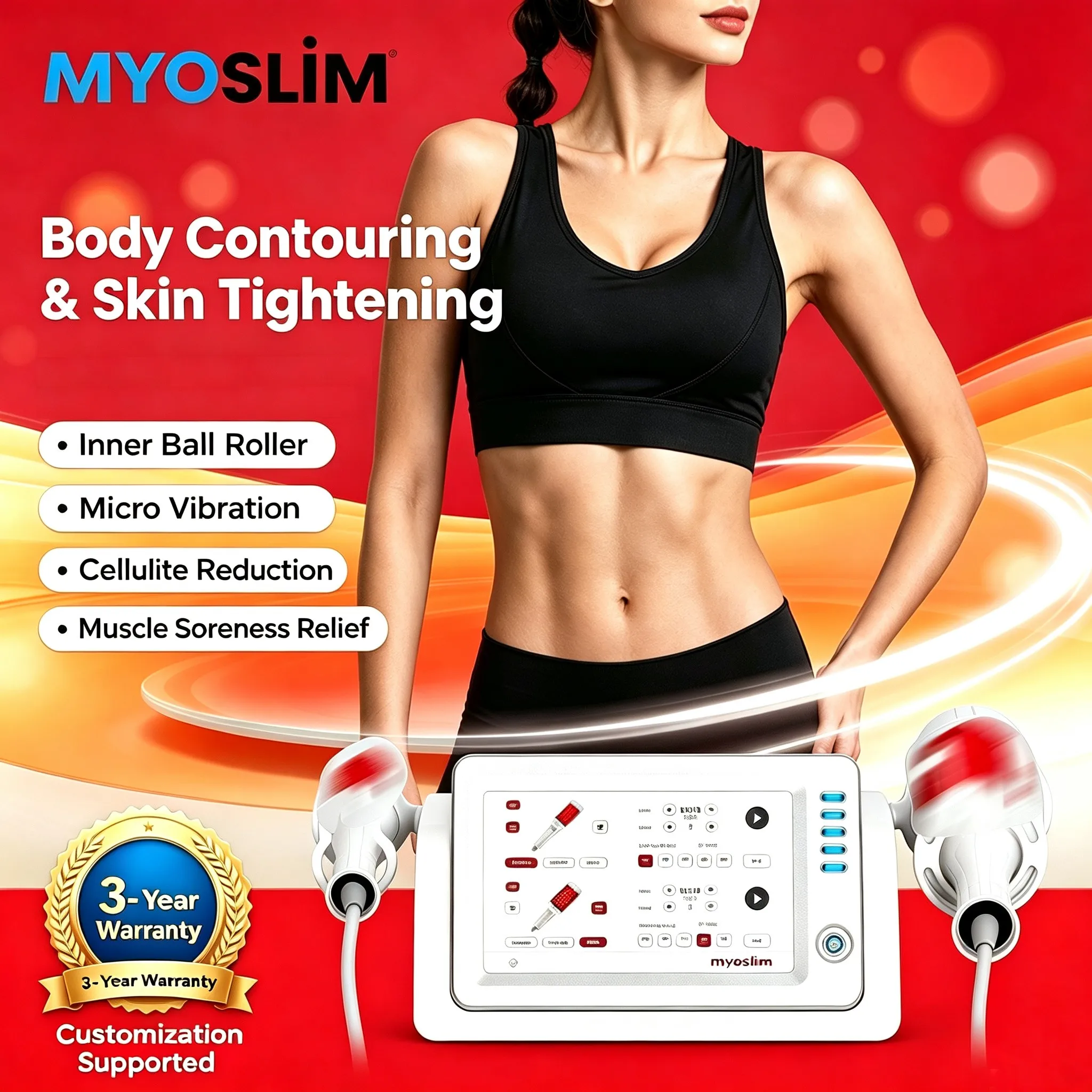Myoslim Inner Ball Roller Cellulite Massager Body Contouring Sculpting 2 Handle Portable Professionalism Beauty Machine Devices