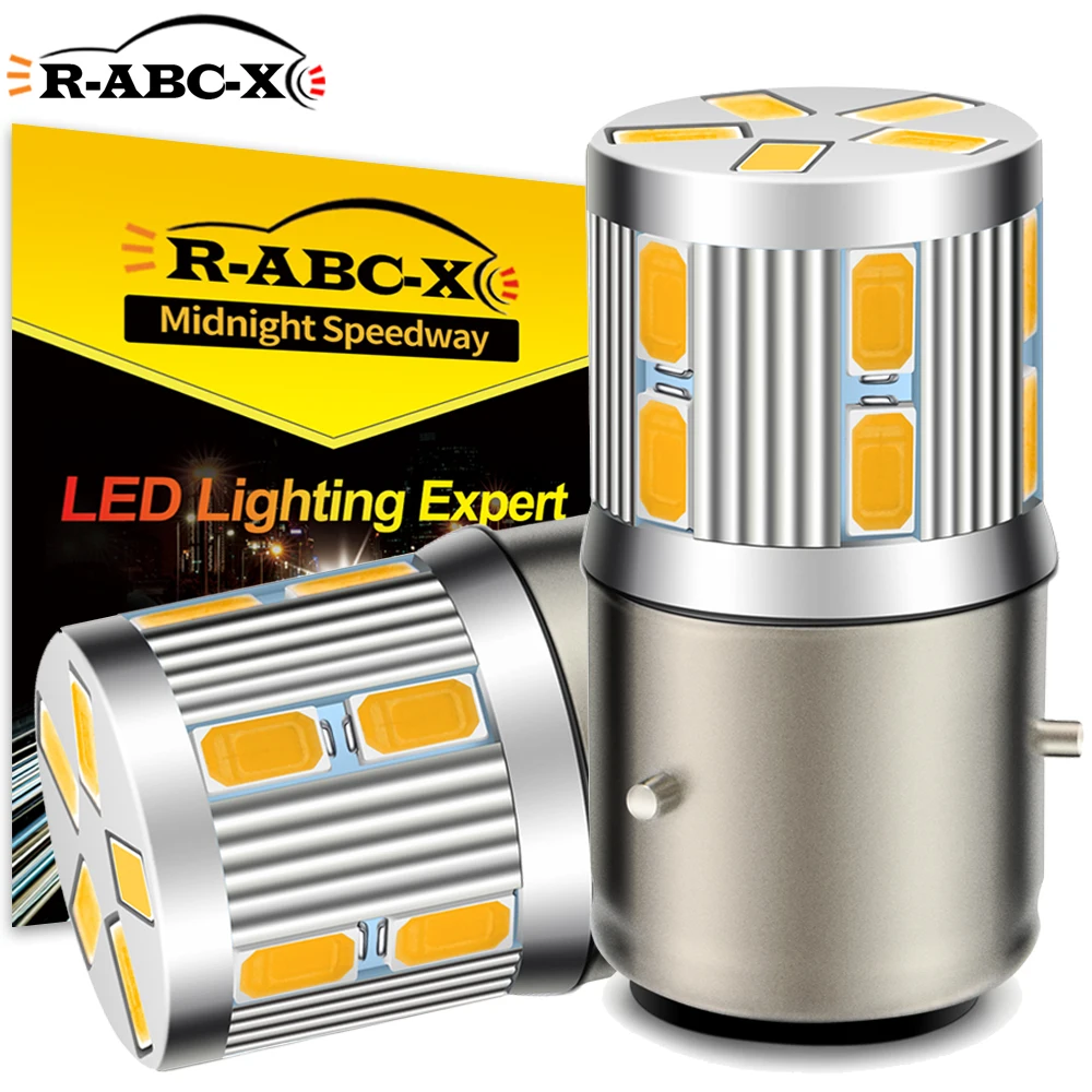 

2PCS BA20D BA21D H6 H6M P15D Bulb Motorcycle Headlight Warm White PX15D P15D-25-1 Bulb For Scooter Moped HeadLamp LED 6-30V