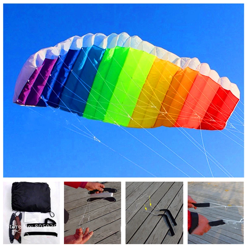 Spedizione gratuita grande dual Line Stunt power Kite soft kite Parafoil kite surf flying outdoor fun sports kiteboard wind dragon fun