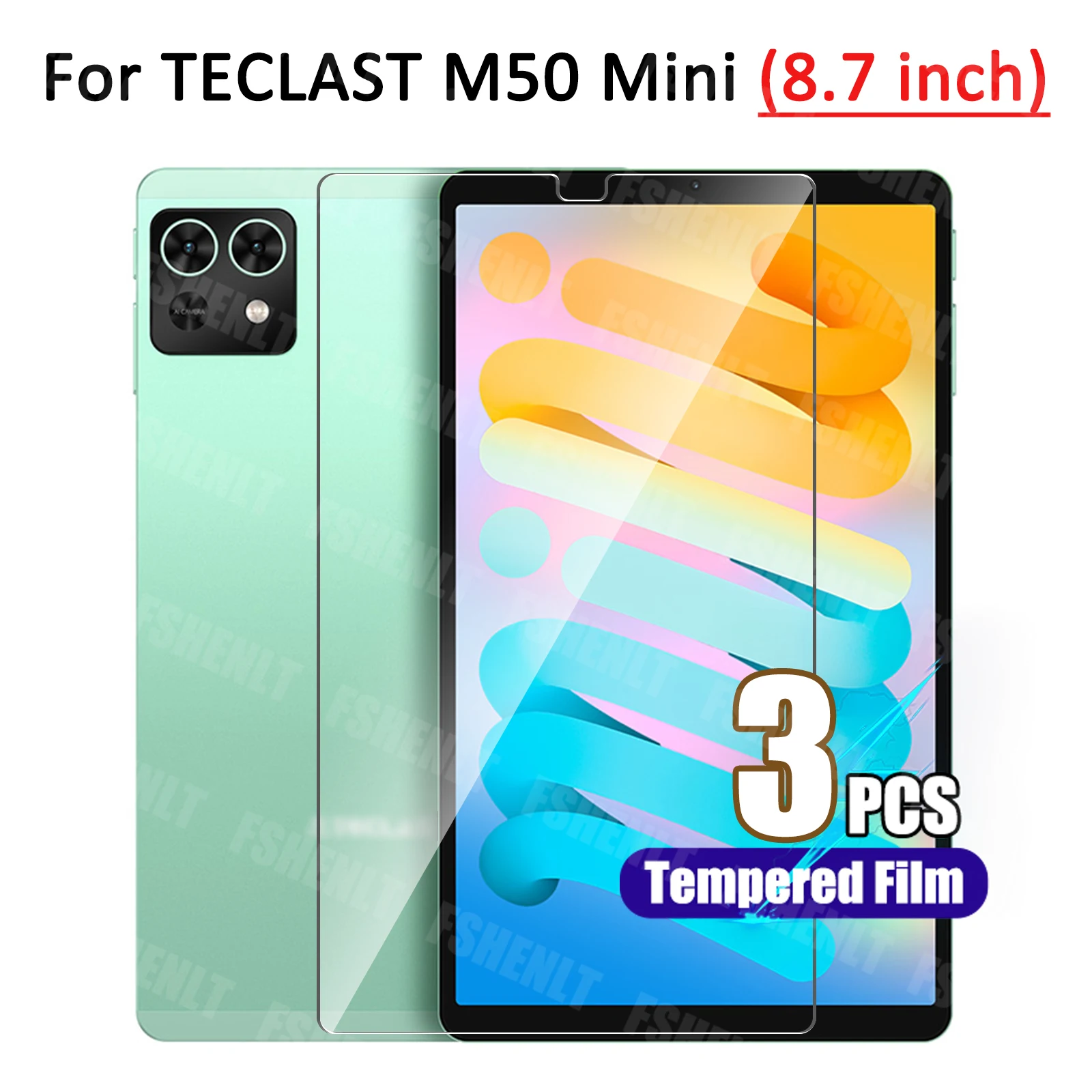 Screen Protector for TECLAST M50 MINI (8.7 inch) 2024 Tempered Glass Film HD 9H Hardness Scratch Resistant  Free Bubble