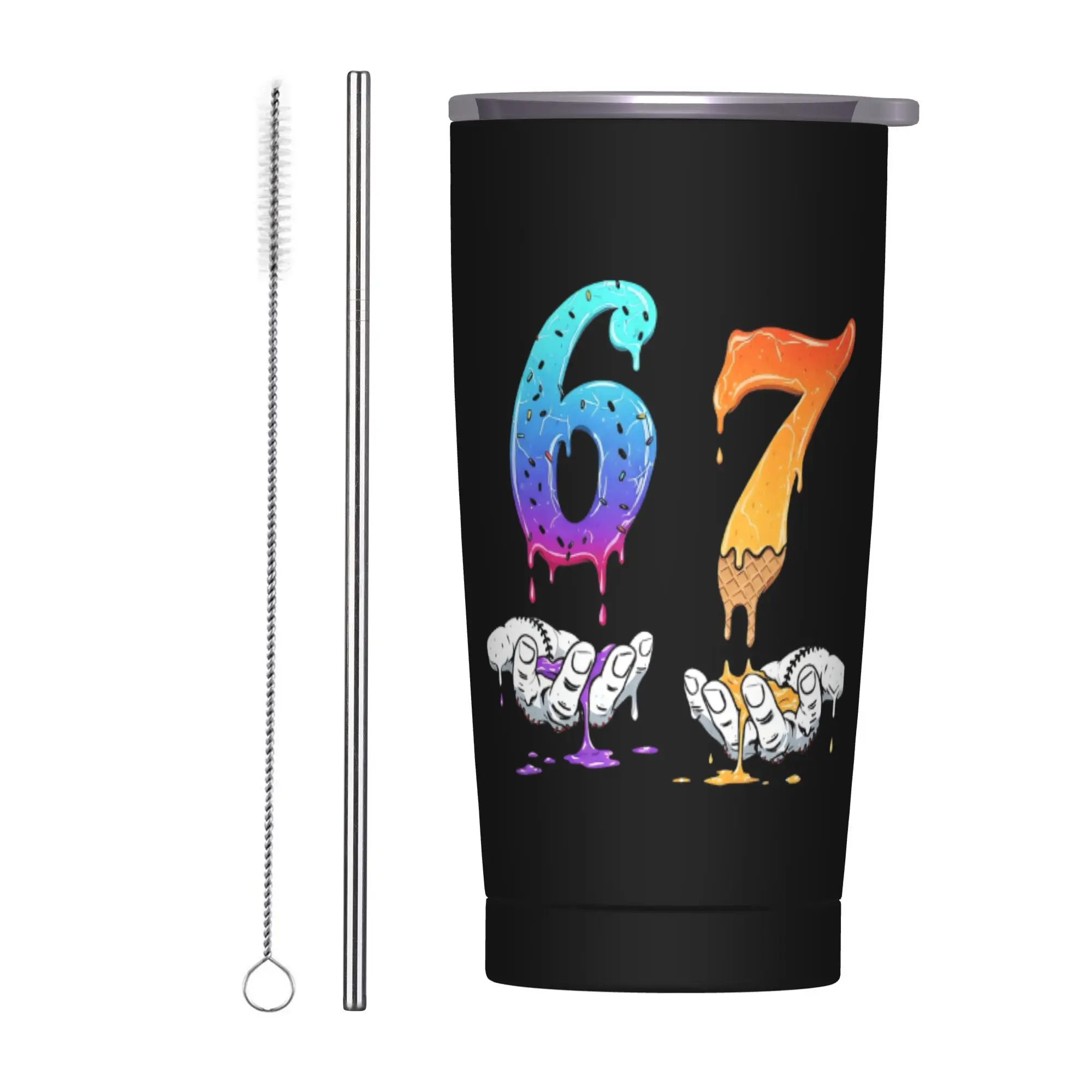 Stainless Steel Tumbler Six Seven 67 Thermal Cups Brainrot Italian Heat Preservation Cold and Hot Mugs Cup Travel Water Bottle