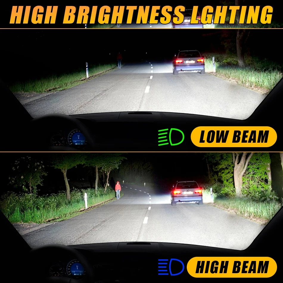 H7 LED Headlight CANBUS 30000LM 7035 CSP Chips 1:1 MINI Size Plug and Play Auto Lamp 6000K Wireless Turbo Fog Light With Fan