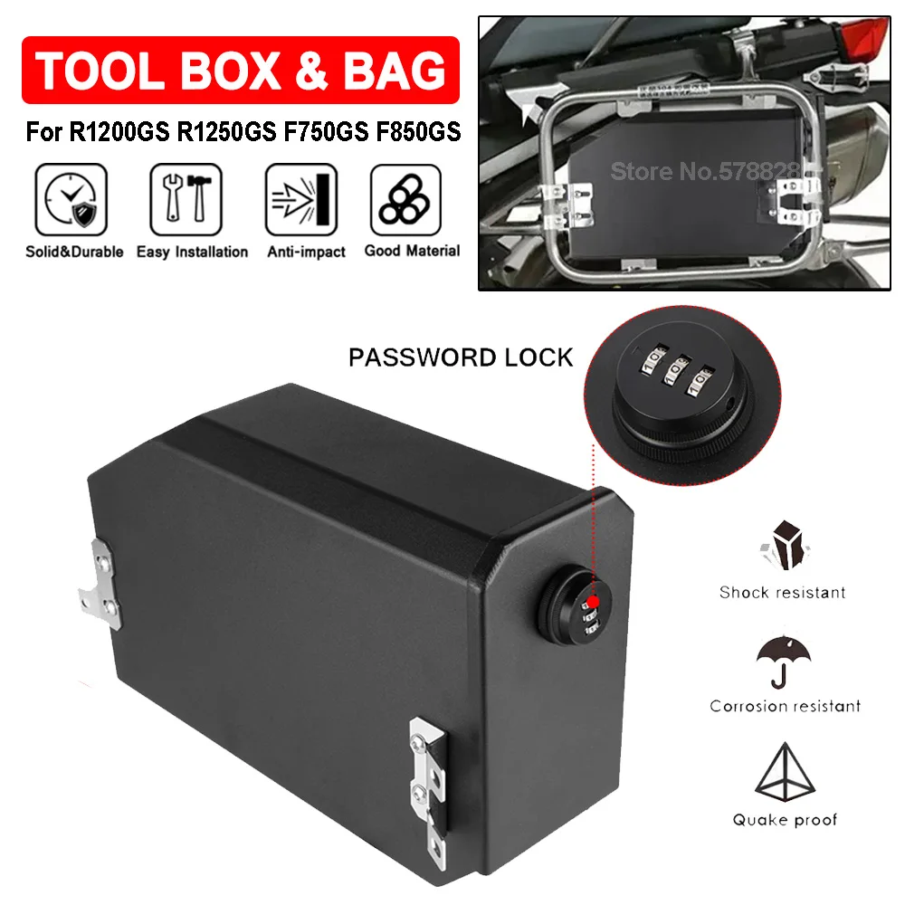 

Aluminum Password Lock Toolbox Inner Bag For BMW F750GS F850GS R1250GS Adventure 2018-2023 R1200GS OC/LC ADV 2004-2019 2020 2021