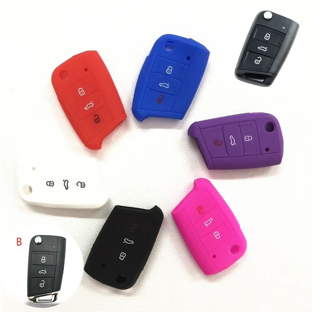 Silicone Car Key Cover Case For Skoda Octavia Yeti Roomster Fabia Rapid Superb KODIAQ Citigo KAMIQ KAROQ SCALA