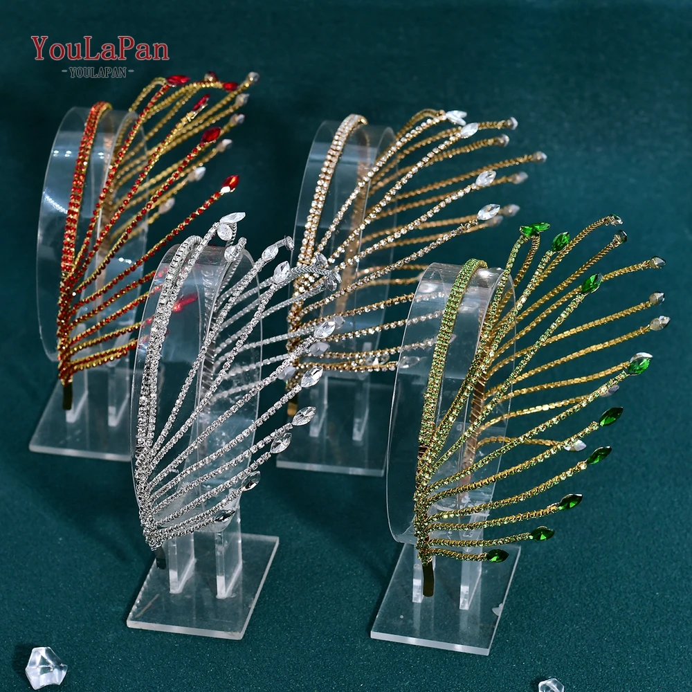 

YouLaPan Shiny Rhinestone Hair Hoop Wedding Bride Headwear Handmade Woman Hair Accessory Headband Elegant Party Headdress HP640