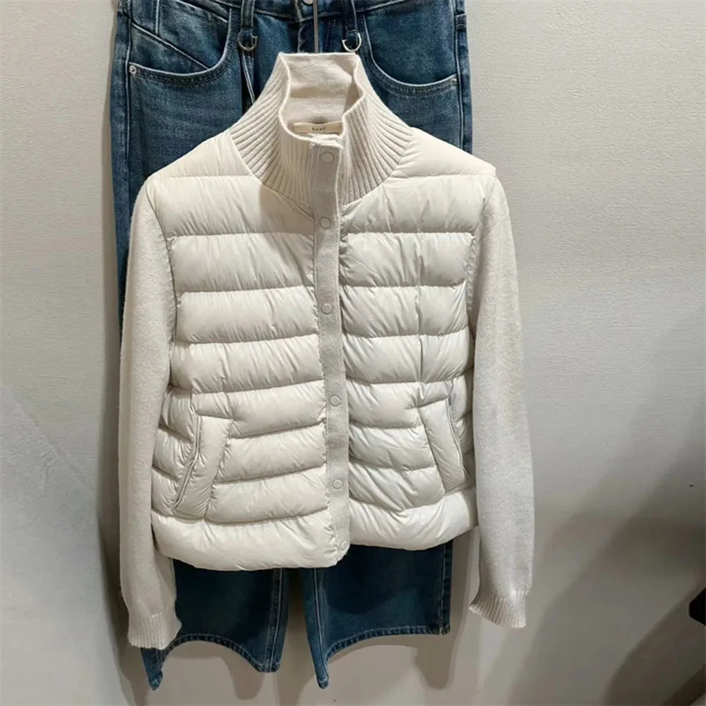 

Легкое короткое вязаное хлопковое пальто, женские парки, зима 2026, новая модная теплая хлопковая стеганая куртка, верхняя одежда, женская одежда