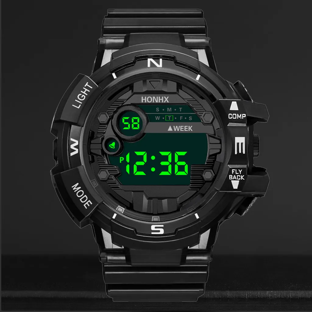 Fashion Men Waterproof Led Digital Date Military Sport Rubber Quartz Watch Alarm часы мужские Relogio Masculino Reloj Hombre New