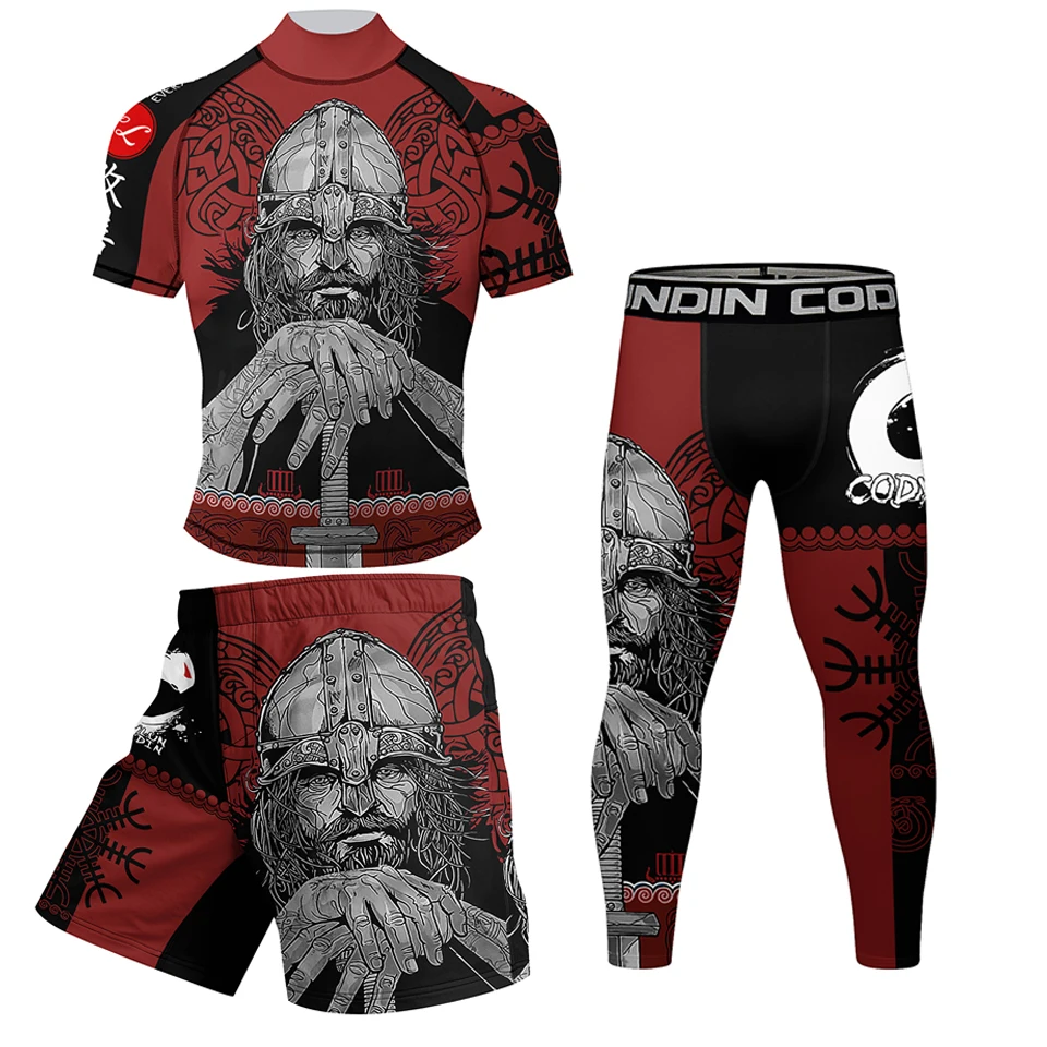 جديد MMA Rashguard جيو جيتسو تي شيرت + بانت طفح الحرس للرجال الملاكمة الفانيلة BJJ كيك بوكسينغ مجموعات الملاكمة التايلاندية السراويل الصالة الرياضية