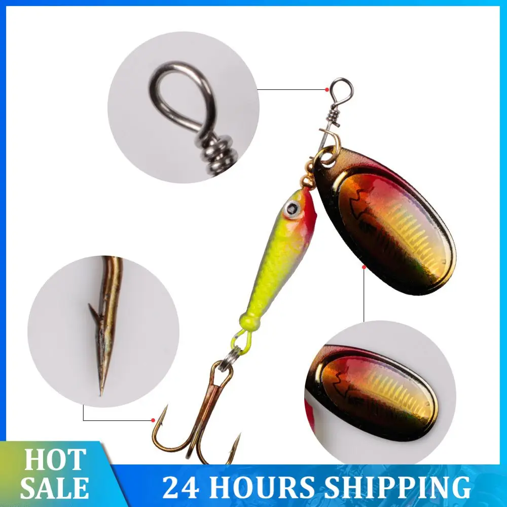 Spinner Bait 7cm 9g Rotating Spinners Spoon Lures Metal Artificial Bait With Treble Hooks Fishing Lure Spinner Bait Fishing Tool