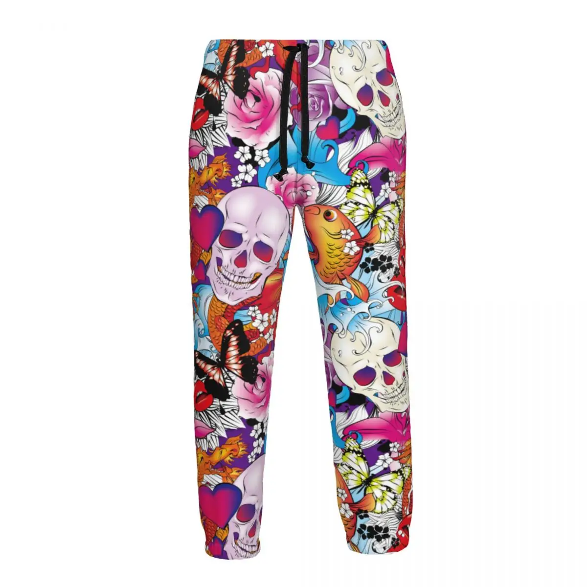 

Men Joggers Pants Funny Hearts Skull Flowers And Butterflies Man Sweatpants Streetwear Casual Mens Pants