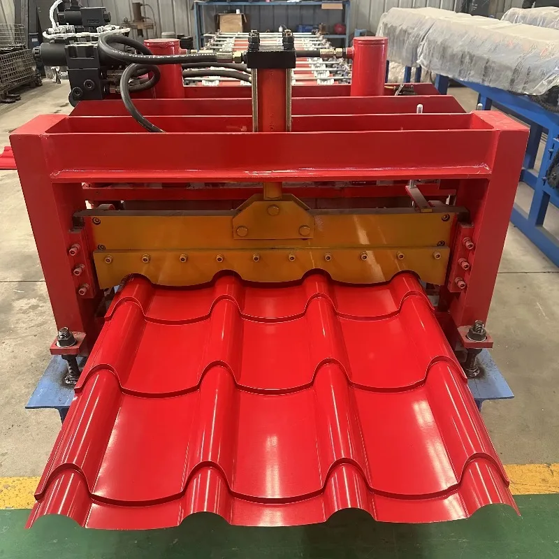 Customized Glazed Tile Roll Forming Machine For Steel Frame Profile Structure Metcoppo Step Roof Sheeting With Delta PLC And Mot